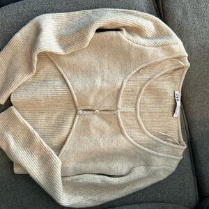 Zara Cream Button-Up Women's Sweater